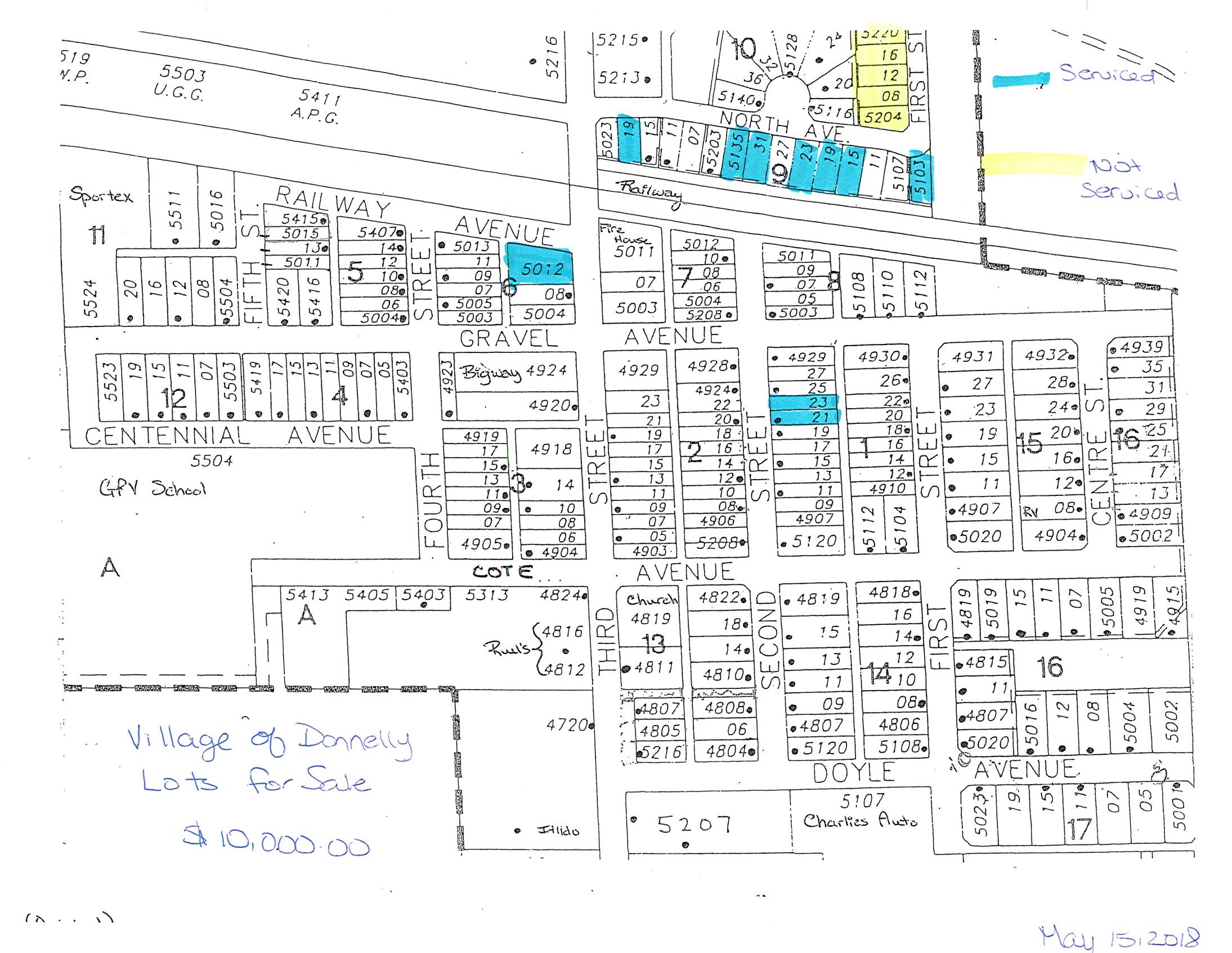 Lots for Sale Village of Donnelly